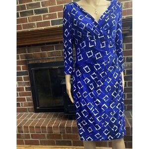 Lauren Ralph Lauren Women's Dress Size 6‎  Blue Long Sleeve A-Line Long Sleeve